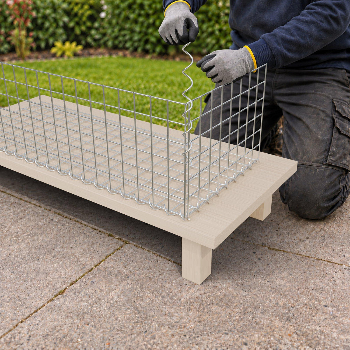 Gabion 100 cm x 30 cm x 40 cm (L x H x D), maskestørrelse 5 cm x 5 cm, spiral
