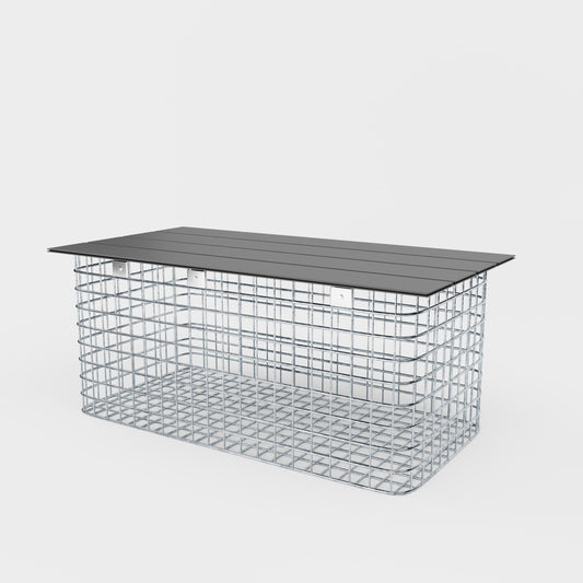 Gartenbank 102 x 45 x 52 cm MW 5 x 5 cm feuerverzinkt, mit Recyclingauflage in anthrazit