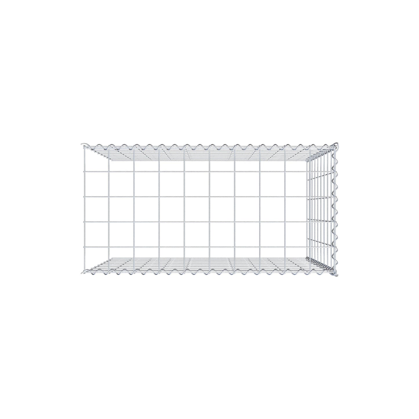 Add-on schanskorf type 4 100 cm x 90 cm x 50 cm (L x H x D), maaswijdte 10 cm x 10 cm, spiraal