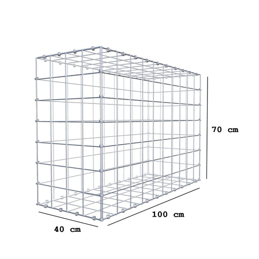 Gabion 100 cm x 70 cm x 40 cm (L x H x P), mailles 10 x 10 cm, anneau en spirale
