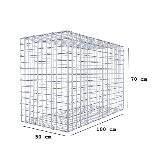 Gabion 100 cm x 70 cm x 50 cm (L x H x D), maskstorlek 5 x 5 cm, spiralring