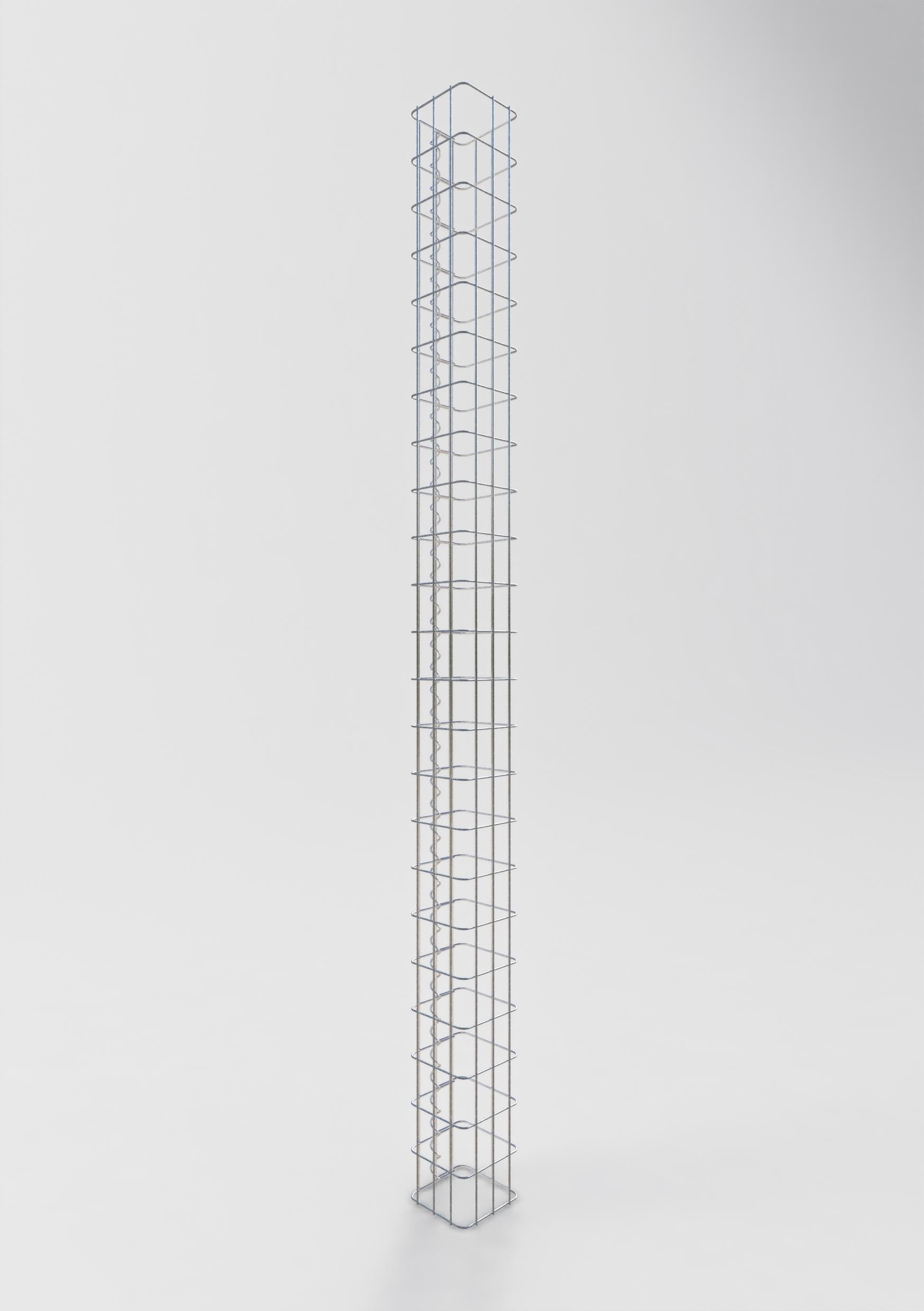 Columna de gaviones cuadrada 17 cm x 17 cm, 230 cm de altura, MW 5 cm x 10 cm