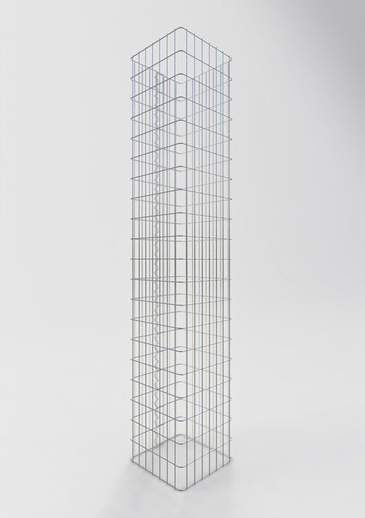 Columna de gaviones, angular 37 cm x 37 cm, 200 cm de altura, MW 5 cm x 10 cm