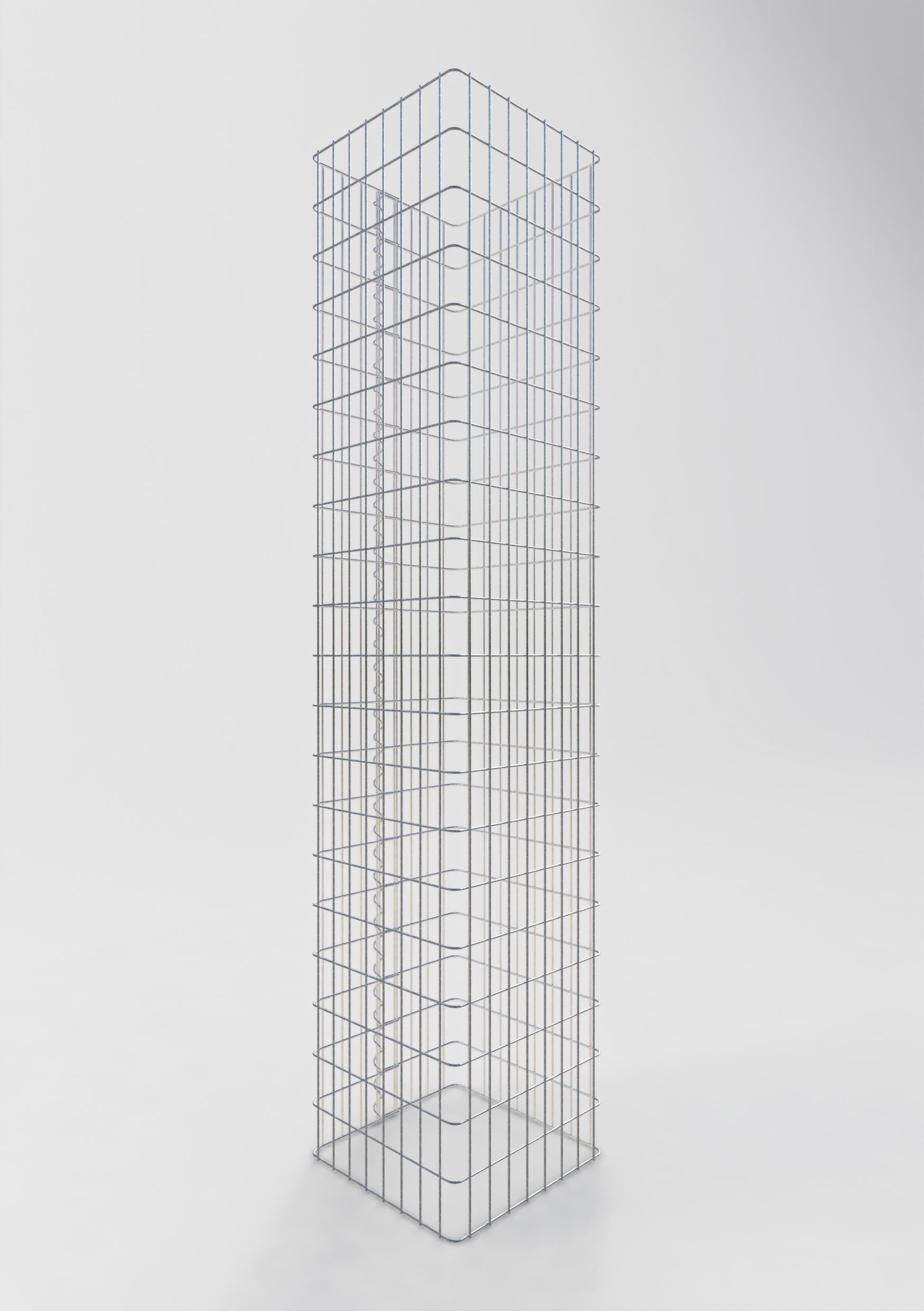 Columna de gaviones angular 42 cm x 42 cm, 200 cm de altura, MW 5 cm x 10 cm