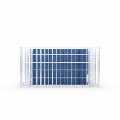 Lecho elevado rectangular 100 cm x 50 cm x 50 cm (L x A x P), malla 5 x 10 cm, espesor de pared 10 cm