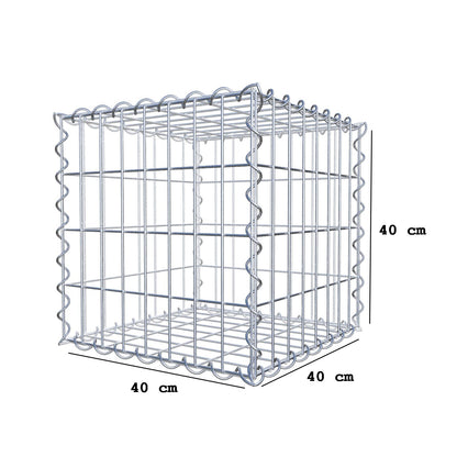 Gabion 40 cm x 40 cm x 40 cm (L x H x D), maskstorlek 5 cm x 10 cm, spiral