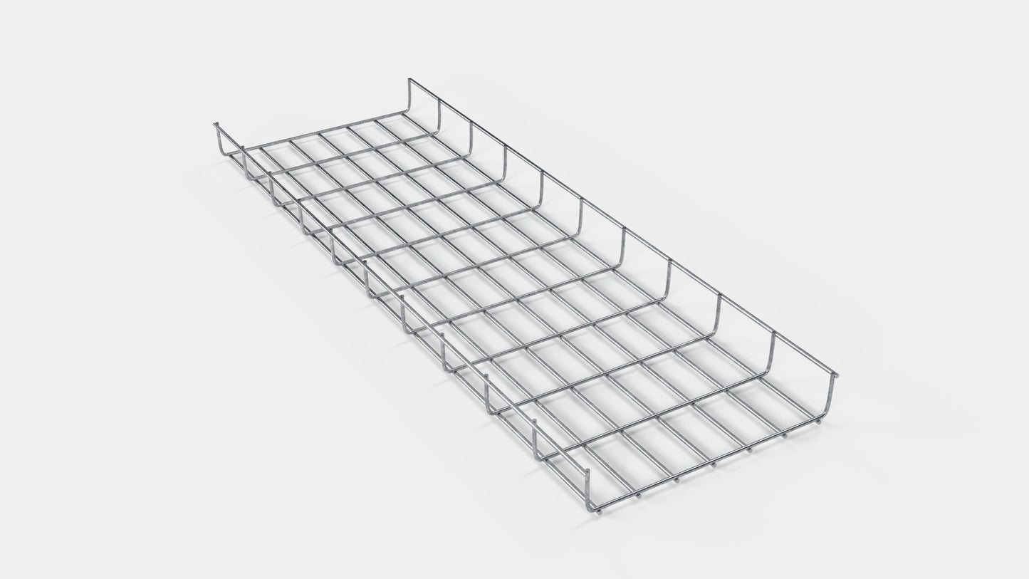 Comprimento do duto de cabos 29 cm, profundidade 5 cm, tamanho da malha 5 x 10 cm