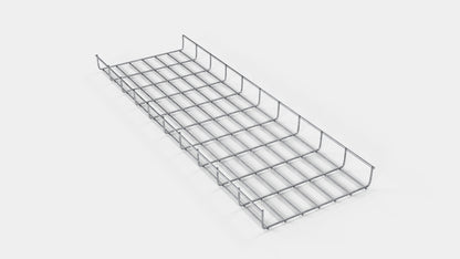Comprimento do duto de cabos 29 cm, profundidade 5 cm, tamanho da malha 5 x 10 cm