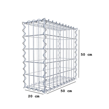 Gabbione 50 cm x 50 cm x 20 cm (L x H x P), maglia 5 cm x 10 cm, spirale