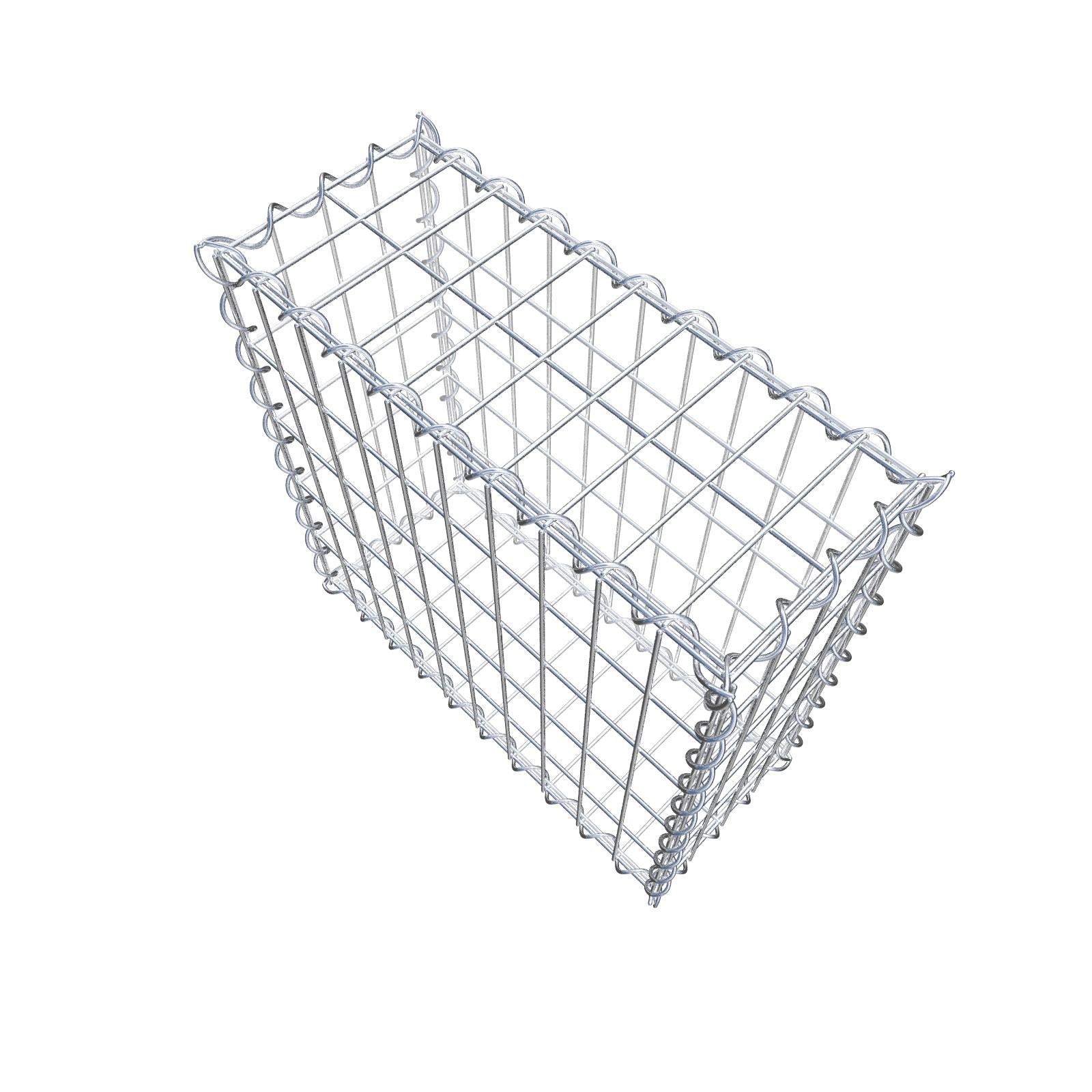 Gabbione 50 cm x 50 cm x 20 cm (L x H x P), maglia 5 cm x 10 cm, spirale