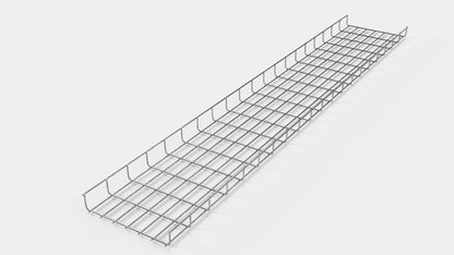 Comprimento do duto de cabos 29 cm, profundidade 5 cm, tamanho da malha 5 x 10 cm