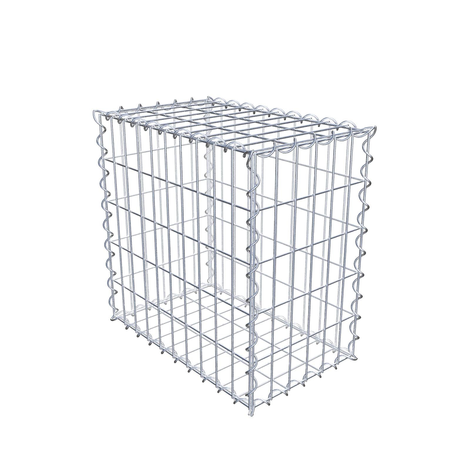 Gabião 50 cm x 50 cm x 30 cm (C x A x P), malhagem 5 cm x 10 cm, espiral