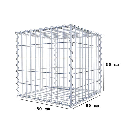 Gabion 50 cm x 50 cm x 50 cm (L x H x D), maskestørrelse 5 cm x 10 cm, spiral
