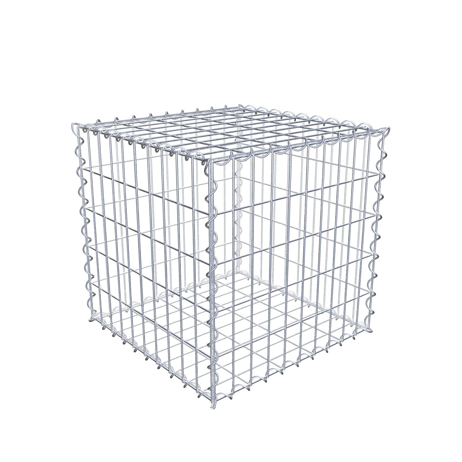 Gabião 50 cm x 50 cm x 50 cm (C x A x P), malhagem 5 cm x 10 cm, espiral