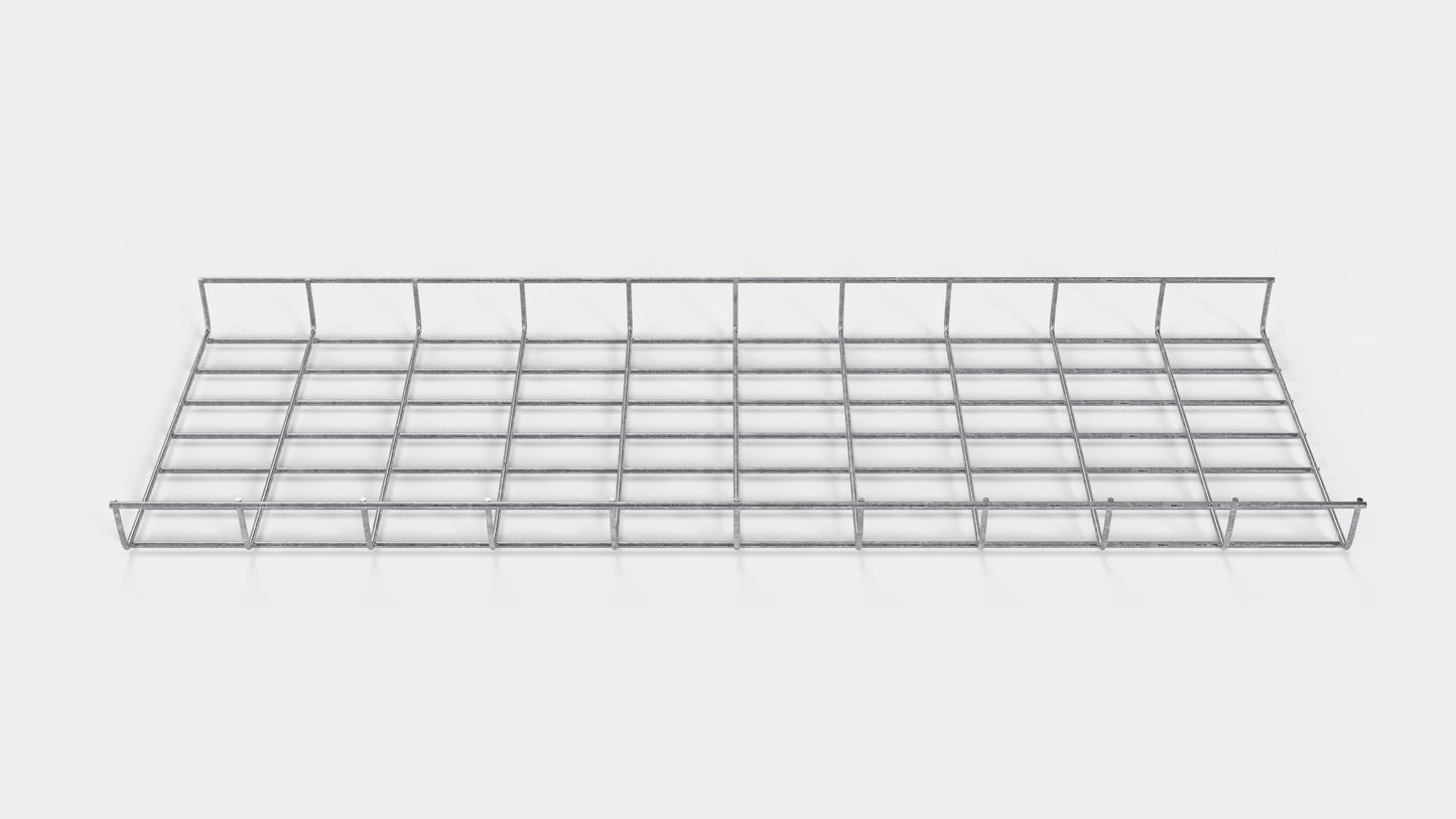 Comprimento do duto de cabos 29 cm, profundidade 5 cm, tamanho da malha 5 x 10 cm