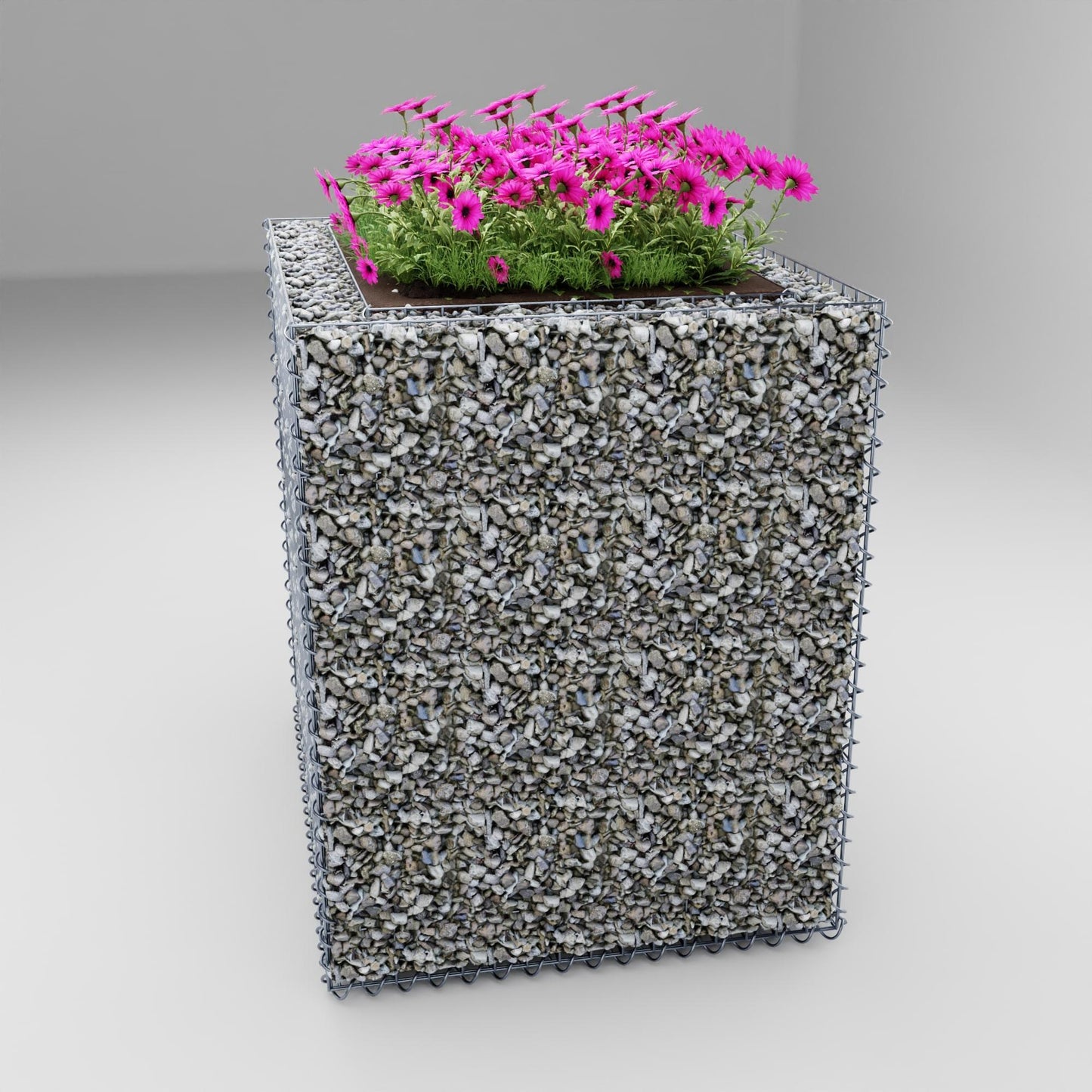 Lit surélevé carré 100 cm x 80 cm x 100 cm (L x H x P), mailles 5 x 10 cm, épaisseur des parois 10 cm