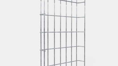 Comprimento do duto de cabos 29 cm, profundidade 5 cm, tamanho da malha 5 x 10 cm