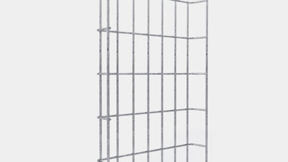 Comprimento do duto de cabos 29 cm, profundidade 5 cm, tamanho da malha 5 x 10 cm