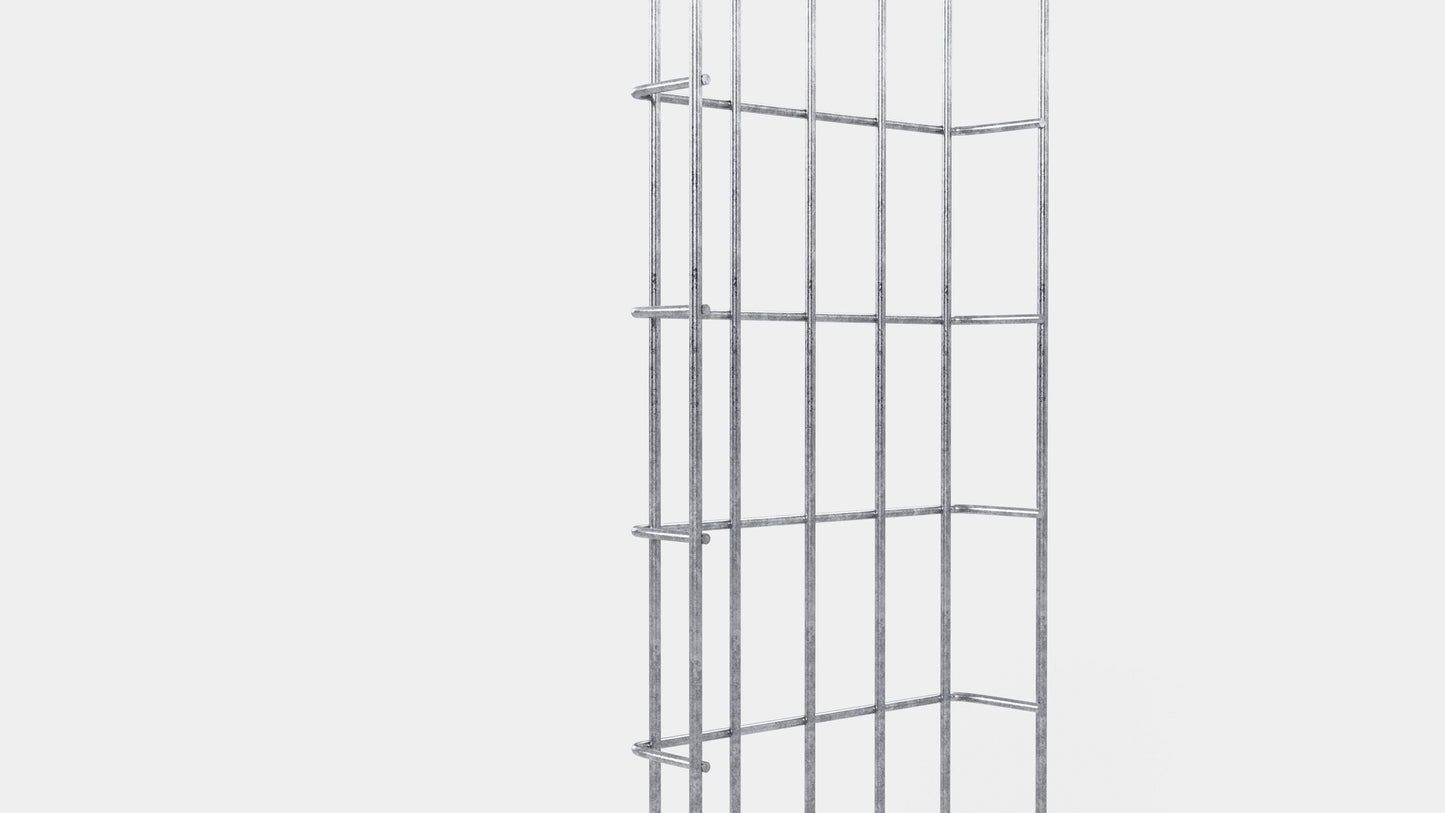 Kabelkanal höjd 110 cm, djup 5 cm, maskstorlek 5 x 10 cm