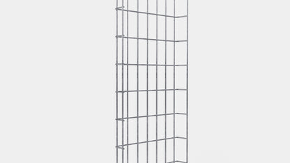 Comprimento do duto de cabos 29 cm, profundidade 5 cm, tamanho da malha 5 x 10 cm