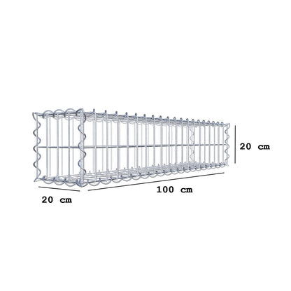 Schanskorf 100 cm x 20 cm x 20 cm (L x H x D), maaswijdte 5 cm x 10 cm, spiraalvormig