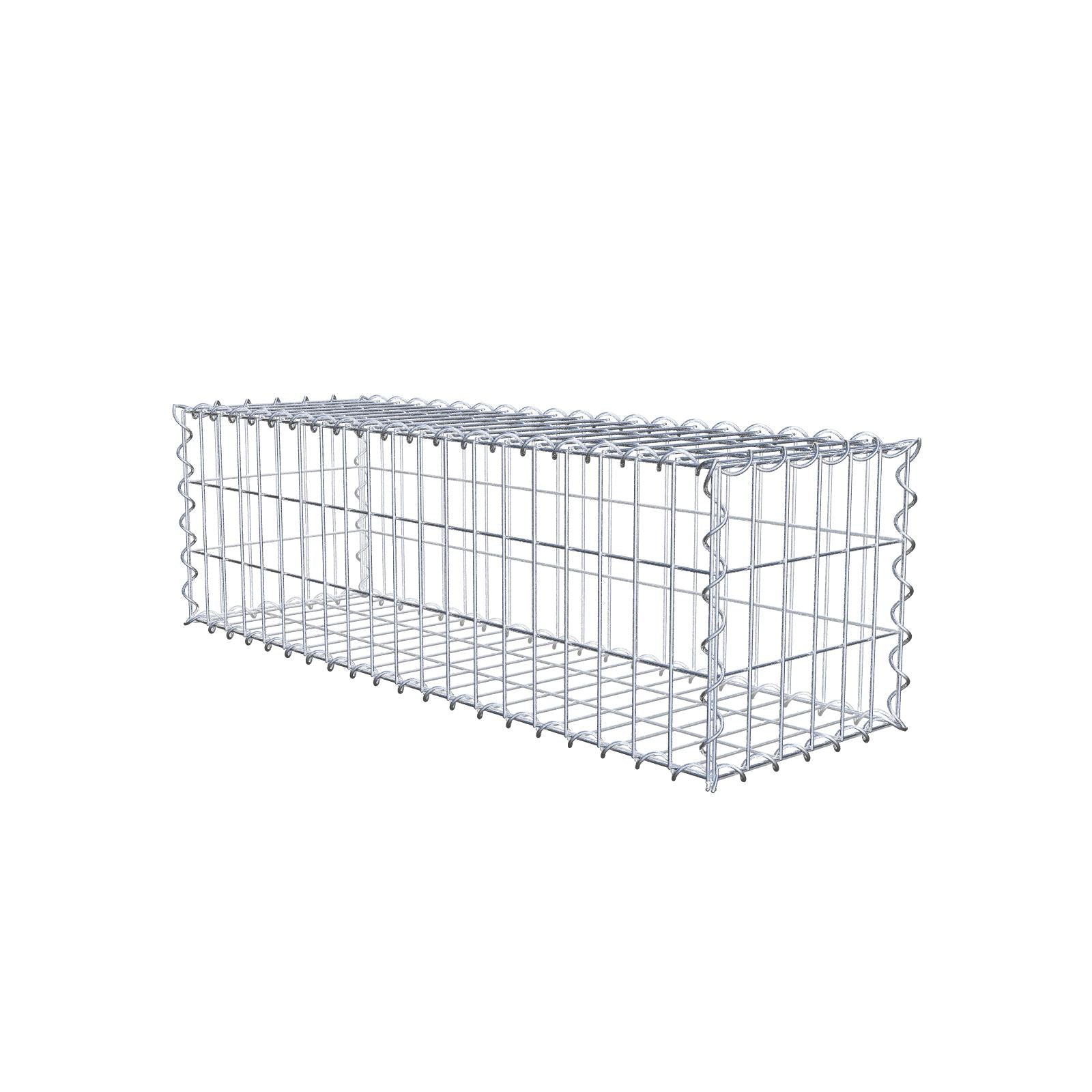 Gabião 100 cm x 30 cm x 30 cm (C x A x P), malhagem 5 cm x 10 cm, espiral