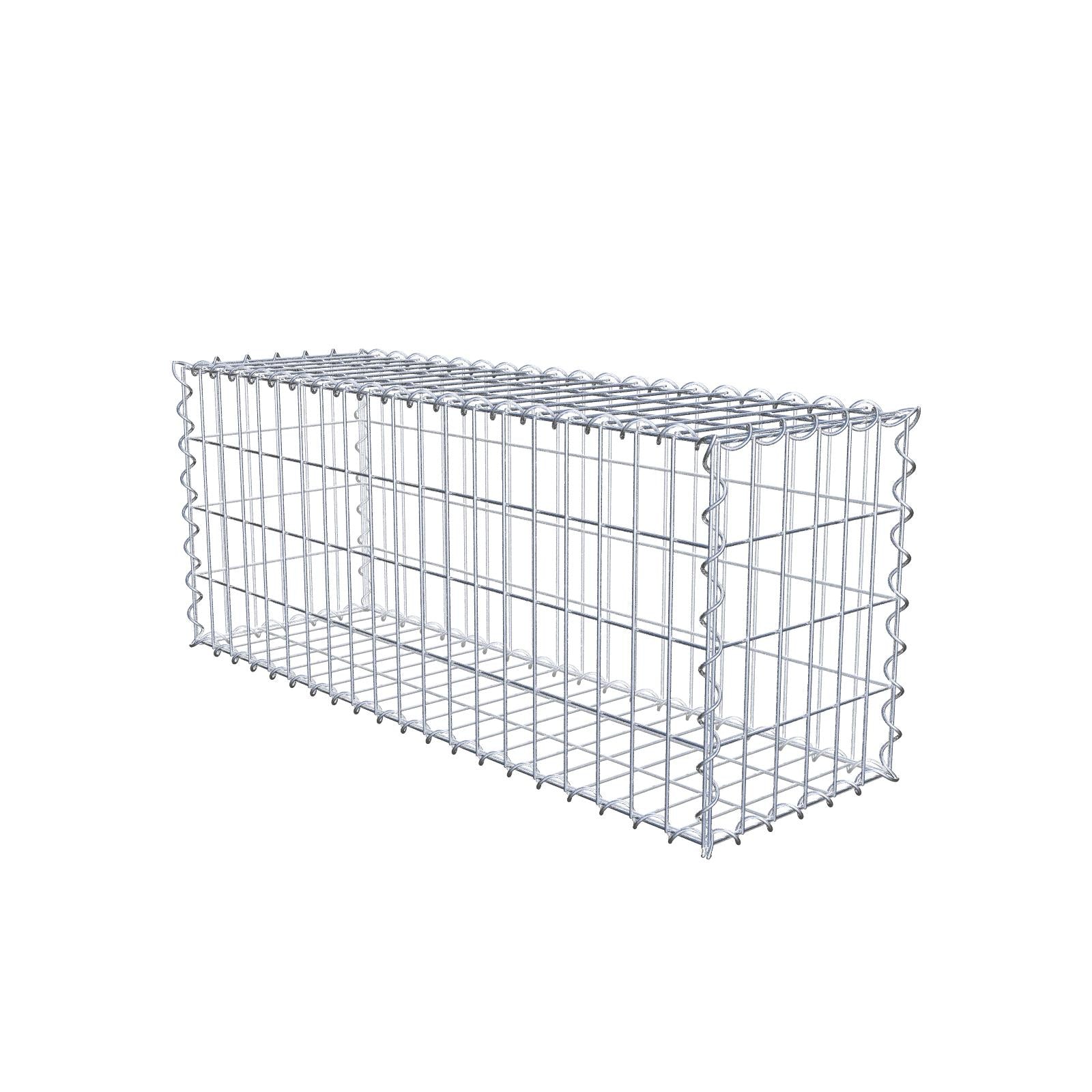 Gabião 100 cm x 40 cm x 30 cm (C x A x P), malhagem 5 cm x 10 cm, espiral