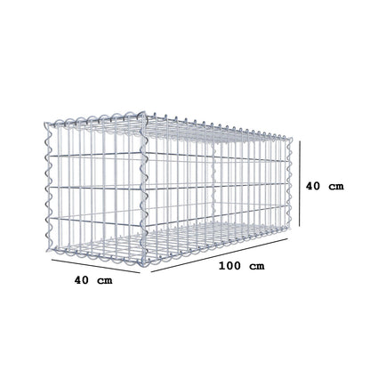 Gabion 100 cm x 40 cm x 40 cm (L x H x D), mesh size 5 cm x 10 cm, spiral