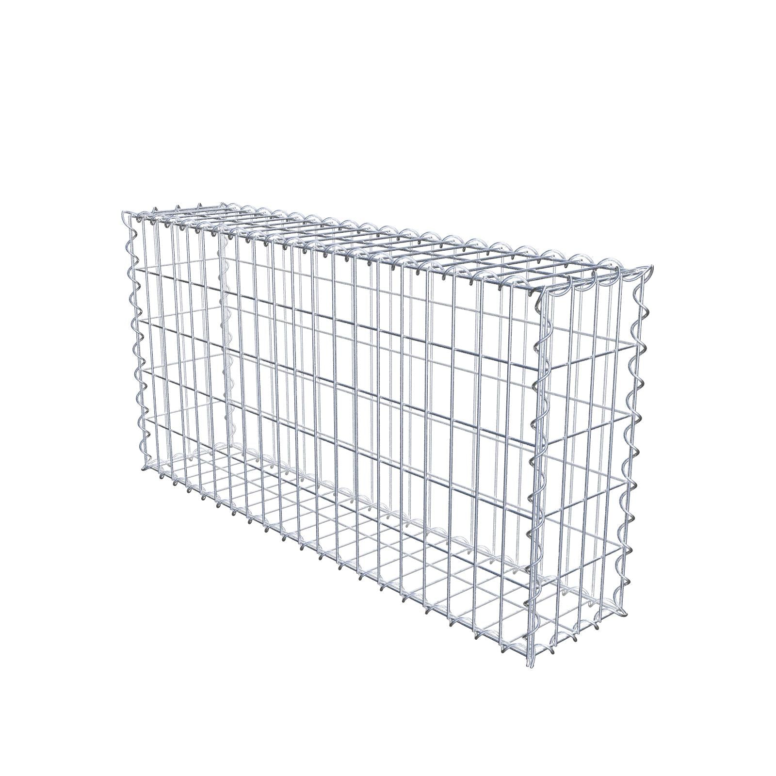 Gabião 100 cm x 50 cm x 20 cm (C x A x P), malhagem 5 cm x 10 cm, espiral