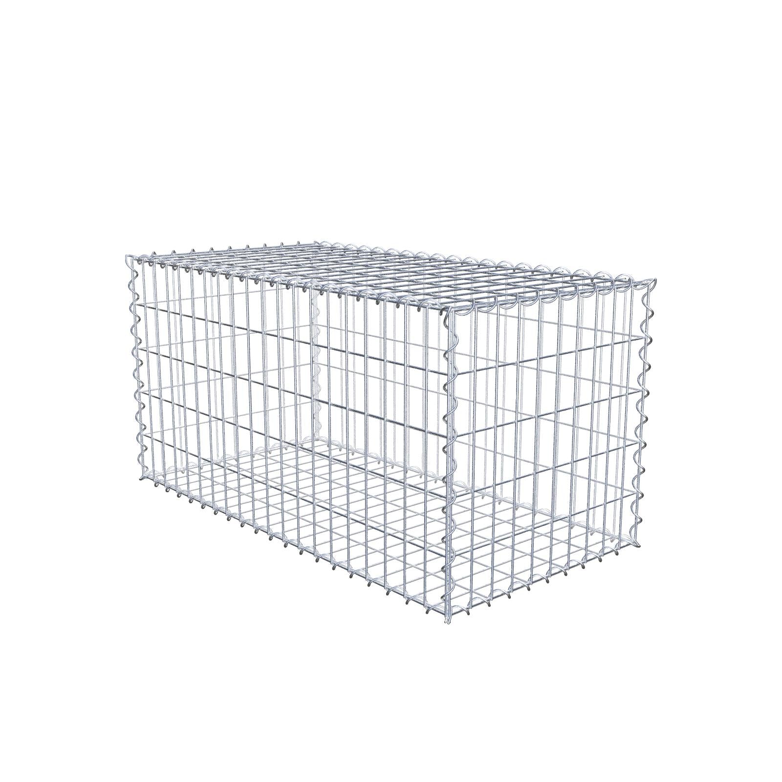Gabião 100 cm x 50 cm x 50 cm (C x A x P), malhagem 5 cm x 10 cm, espiral