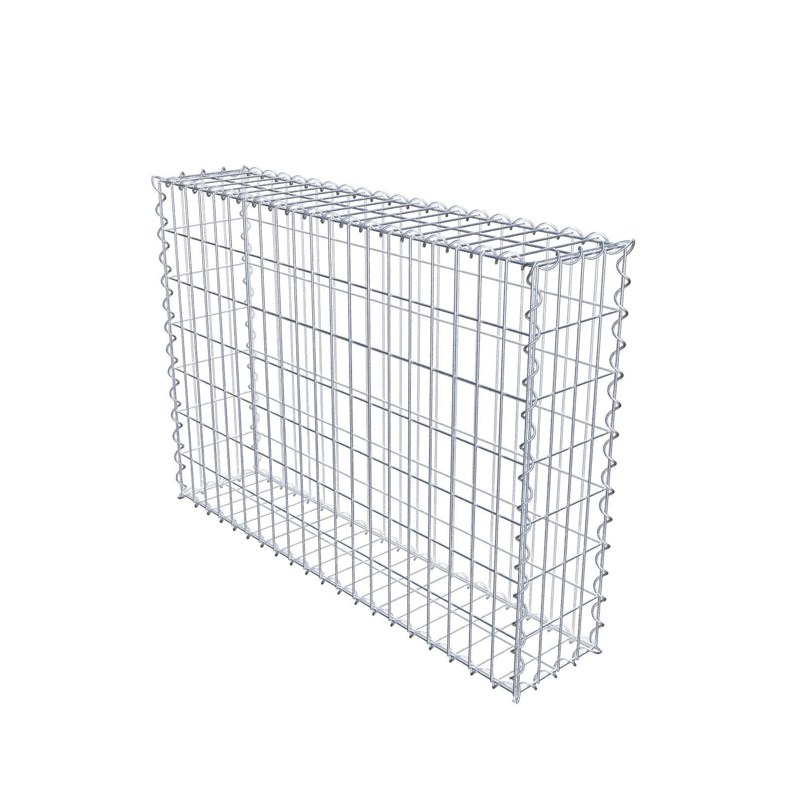 Gabião 100 cm x 70 cm x 20 cm (C x A x P), malhagem 5 cm x 10 cm, espiral