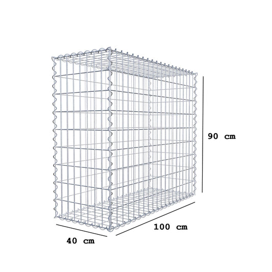 Gabion 100 cm x 90 cm x 40 cm (L x H x P), mailles 5 cm x 10 cm, spirale