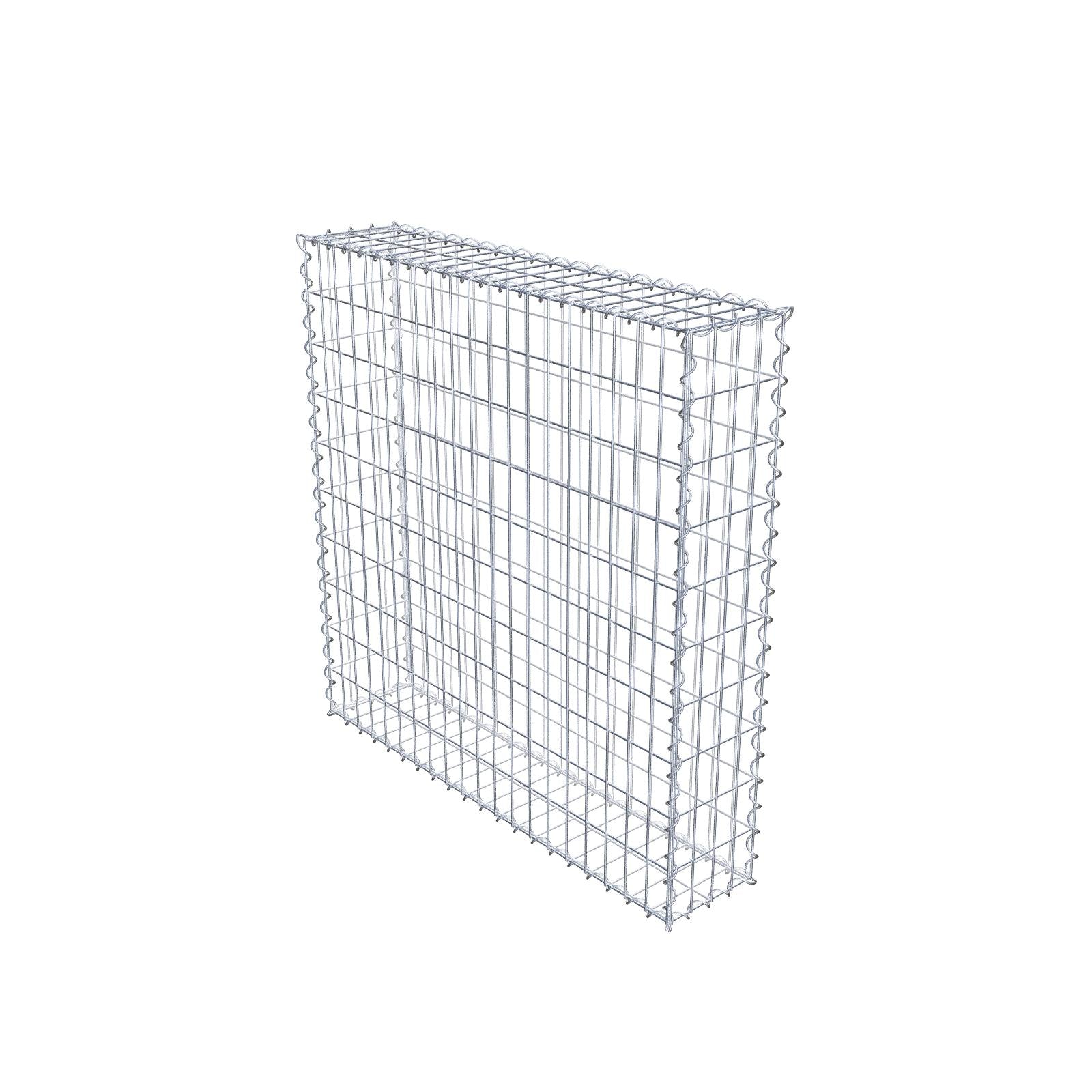 Gabião 100 cm x 100 cm x 20 cm (C x A x P), malhagem 5 cm x 10 cm, espiral