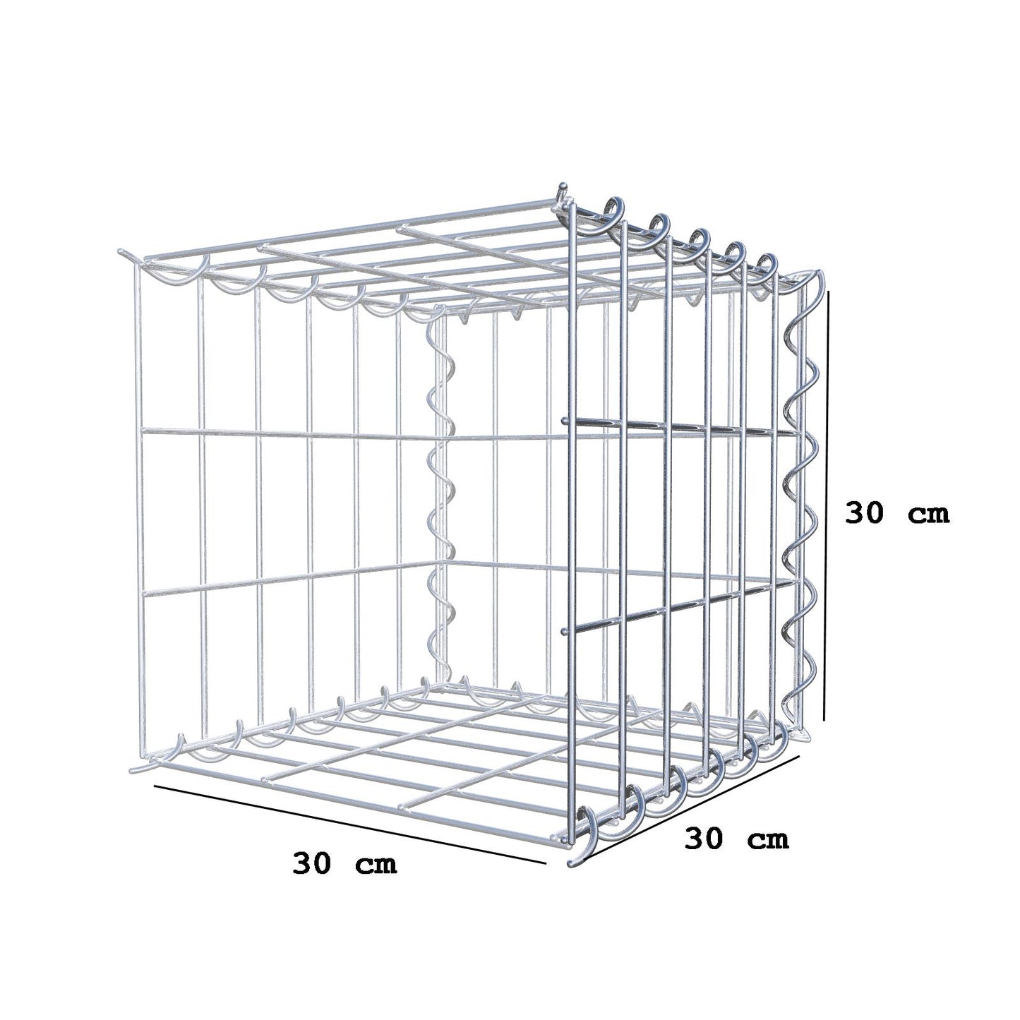 Anbaugabione Typ 2 30 cm x 30 cm x 30 cm (L x H x T), Maschenweite 5 cm x 10 cm, Spirale