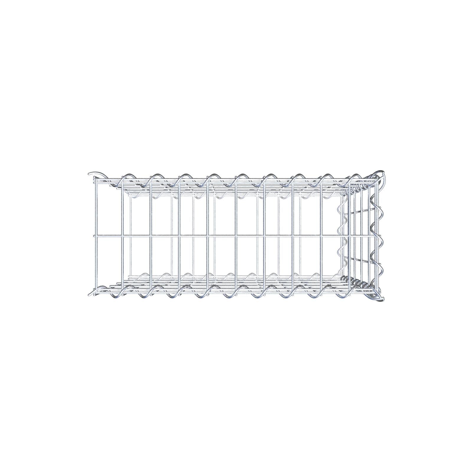 Gavión adulto tipo 2 50 cm x 50 cm x 20 cm (largo x alto x profundidad), tamaño de malla 5 cm x 10 cm, espiral
