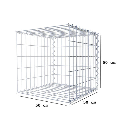 Gabbione aggiuntivo tipo 2 50 cm x 50 cm x 50 cm (L x H x P), dimensione maglia 5 cm x 10 cm, a spirale