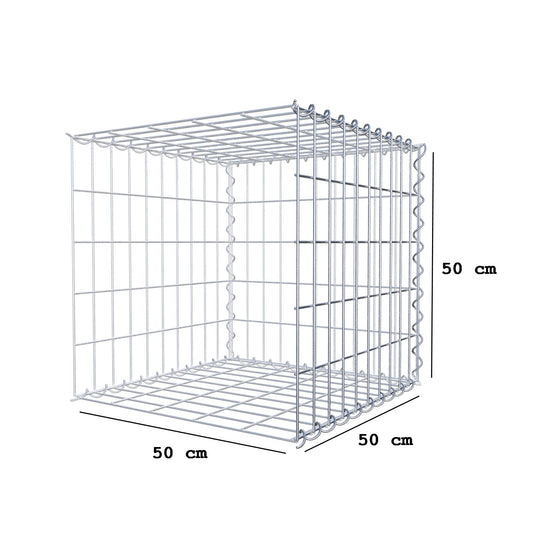 Grown-on gabion type 2 50 cm x 50 cm x 50 cm (L x H x D), mesh size 5 cm x 10 cm, spiral