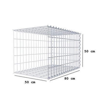 Gabião tipo 2 80 cm x 50 cm x 50 cm (C x A x P), malhagem 5 cm x 10 cm, espiral