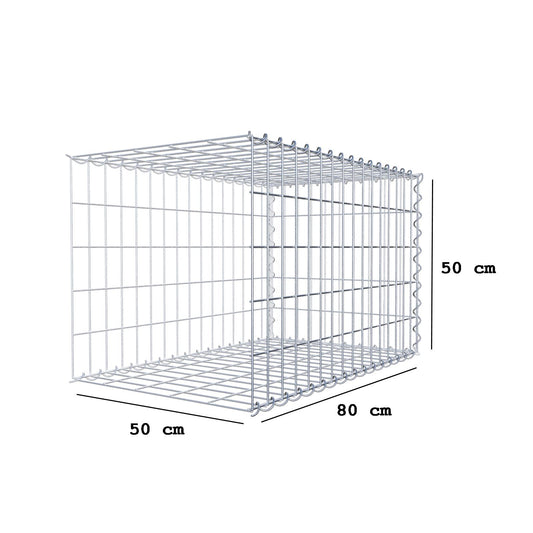 Grown-on gabion type 2 80 cm x 50 cm x 50 cm (L x H x D), mesh size 5 cm x 10 cm, spiral
