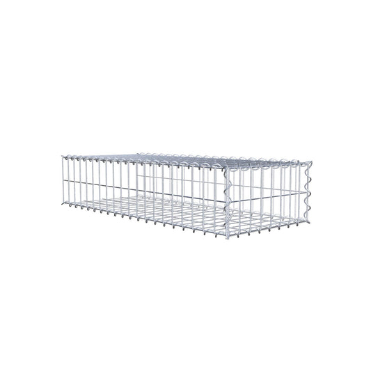 Opvokset gabion type 2 100 cm x 20 cm x 40 cm (L x H x D), maskestørrelse 5 cm x 10 cm, spiral