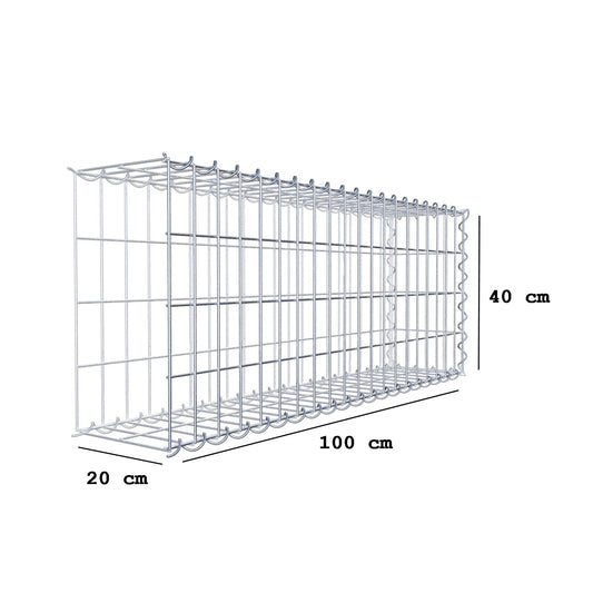 Grown-on gabion type 2 100 cm x 40 cm x 20 cm (L x H x D), mesh size 5 cm x 10 cm, spiral