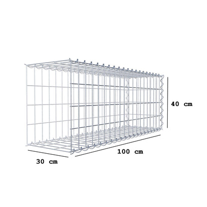 Grown-on gabion type 2 100 cm x 40 cm x 30 cm (L x H x D), mesh size 5 cm x 10 cm, spiral
