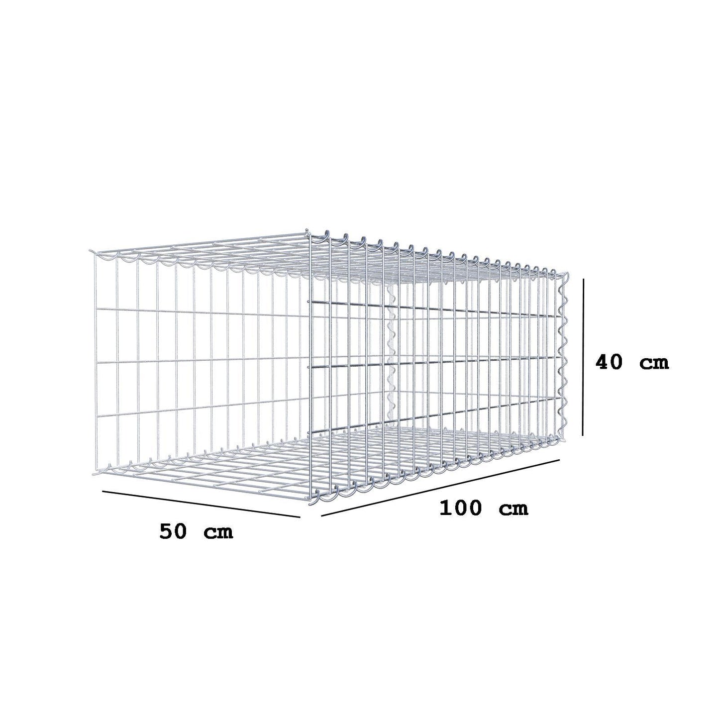 Add-on schanskorf type 2 100 cm x 40 cm x 50 cm (L x H x D), maaswijdte 5 cm x 10 cm, spiraalvormig