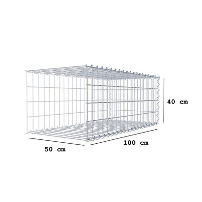 Add-on schanskorf type 2 100 cm x 40 cm x 50 cm (L x H x D), maaswijdte 5 cm x 10 cm, spiraalvormig