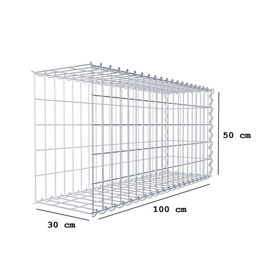 Grown-on gabion type 2 100 cm x 50 cm x 30 cm (L x H x D), mesh size 5 cm x 10 cm, spiral