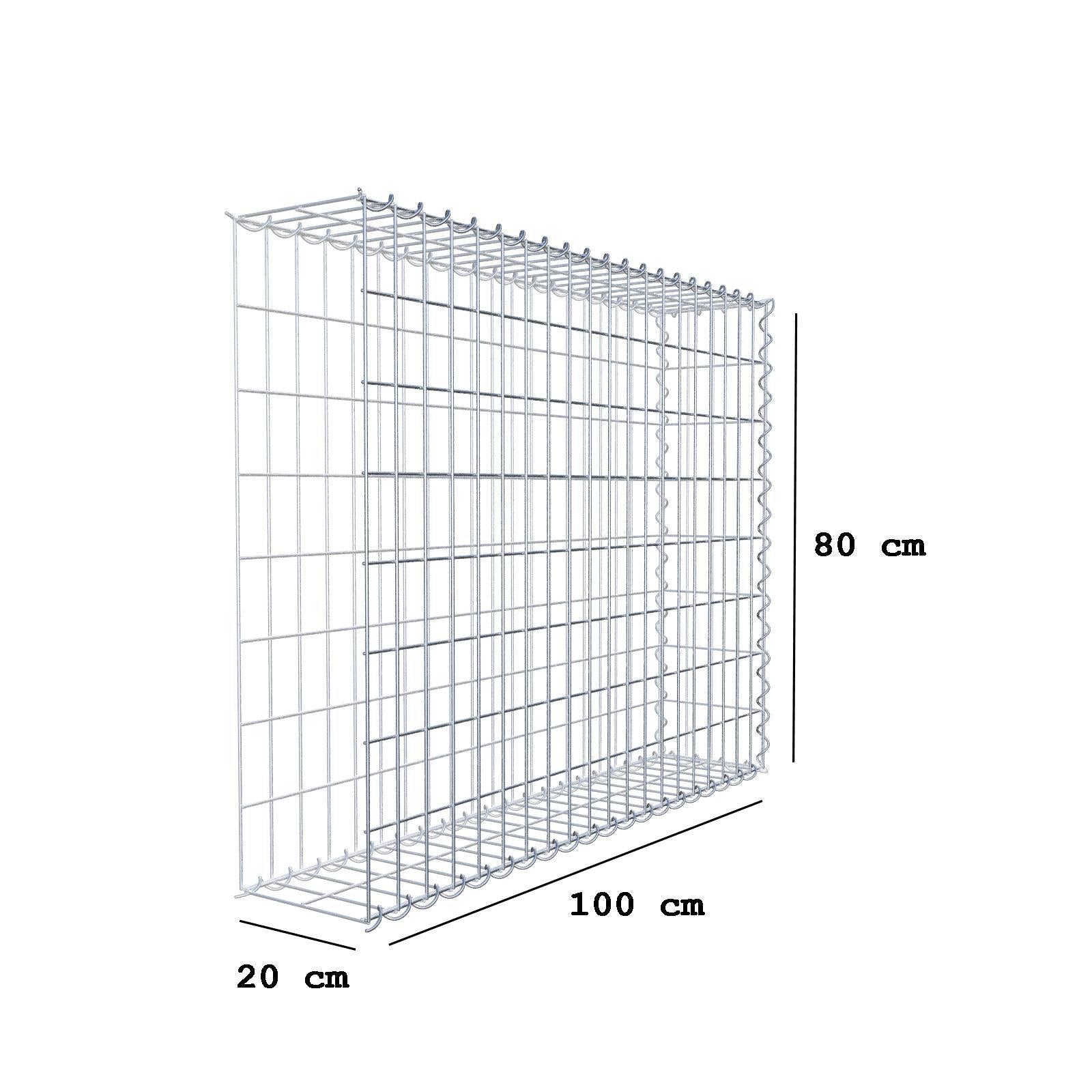 Add-on schanskorf type 2 100 cm x 80 cm x 20 cm (L x H x D), maaswijdte 5 cm x 10 cm, spiraalvormig