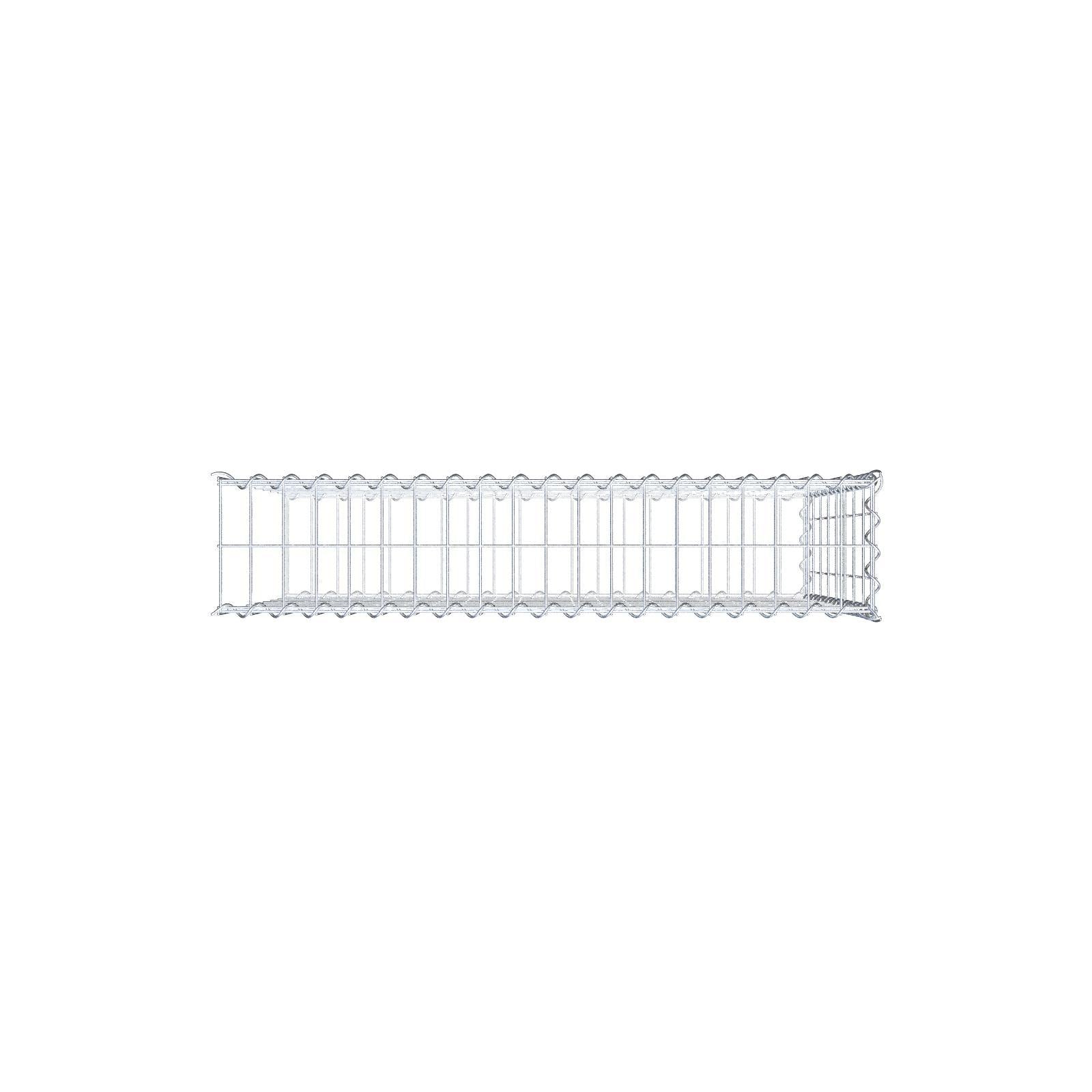 Gavión adulto tipo 2 100 cm x 80 cm x 20 cm (largo x alto x profundidad), tamaño de malla 5 cm x 10 cm, espiral