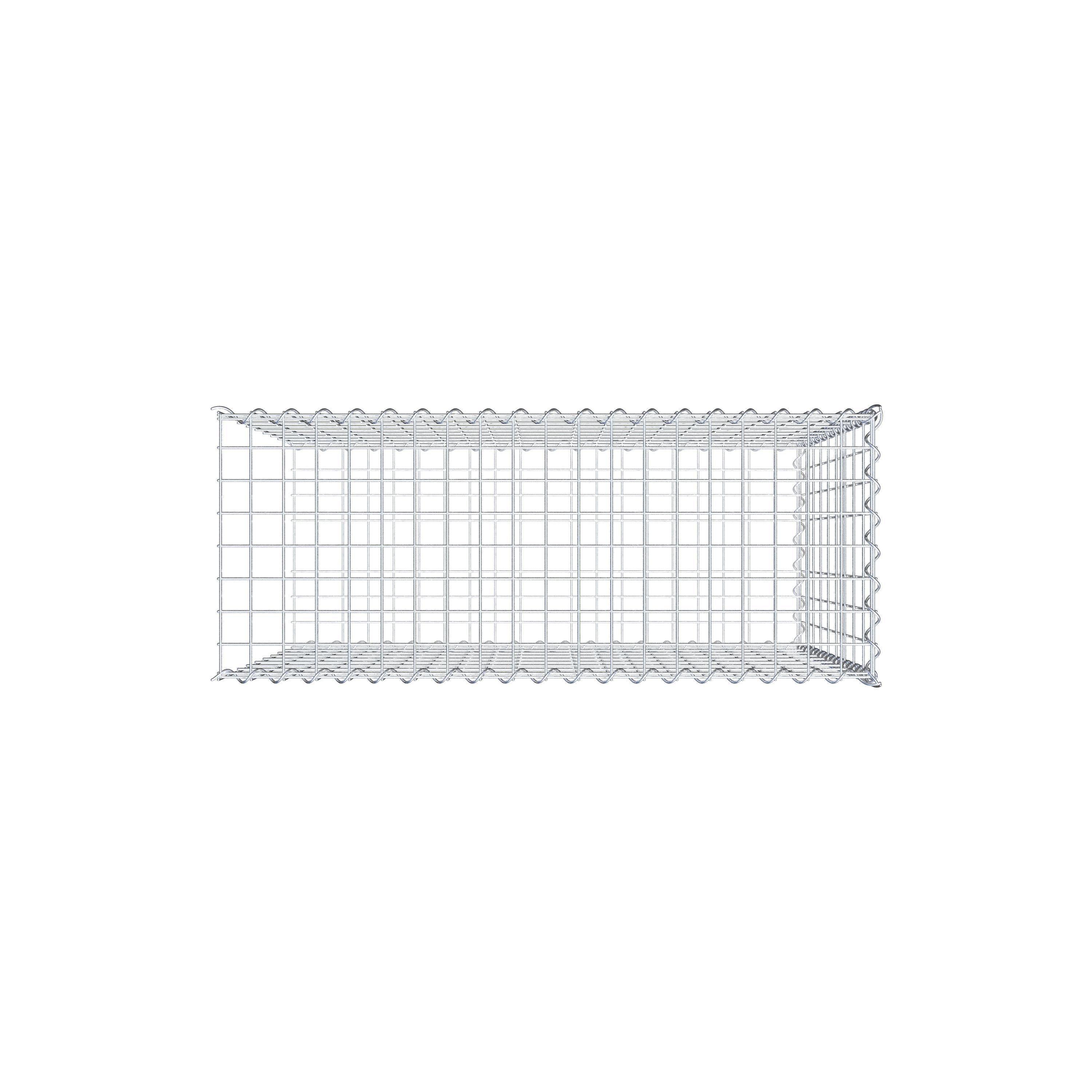 Opvokset gabion type 2 100 cm x 90 cm x 40 cm (L x H x D), maskestørrelse 5 cm x 10 cm, spiral