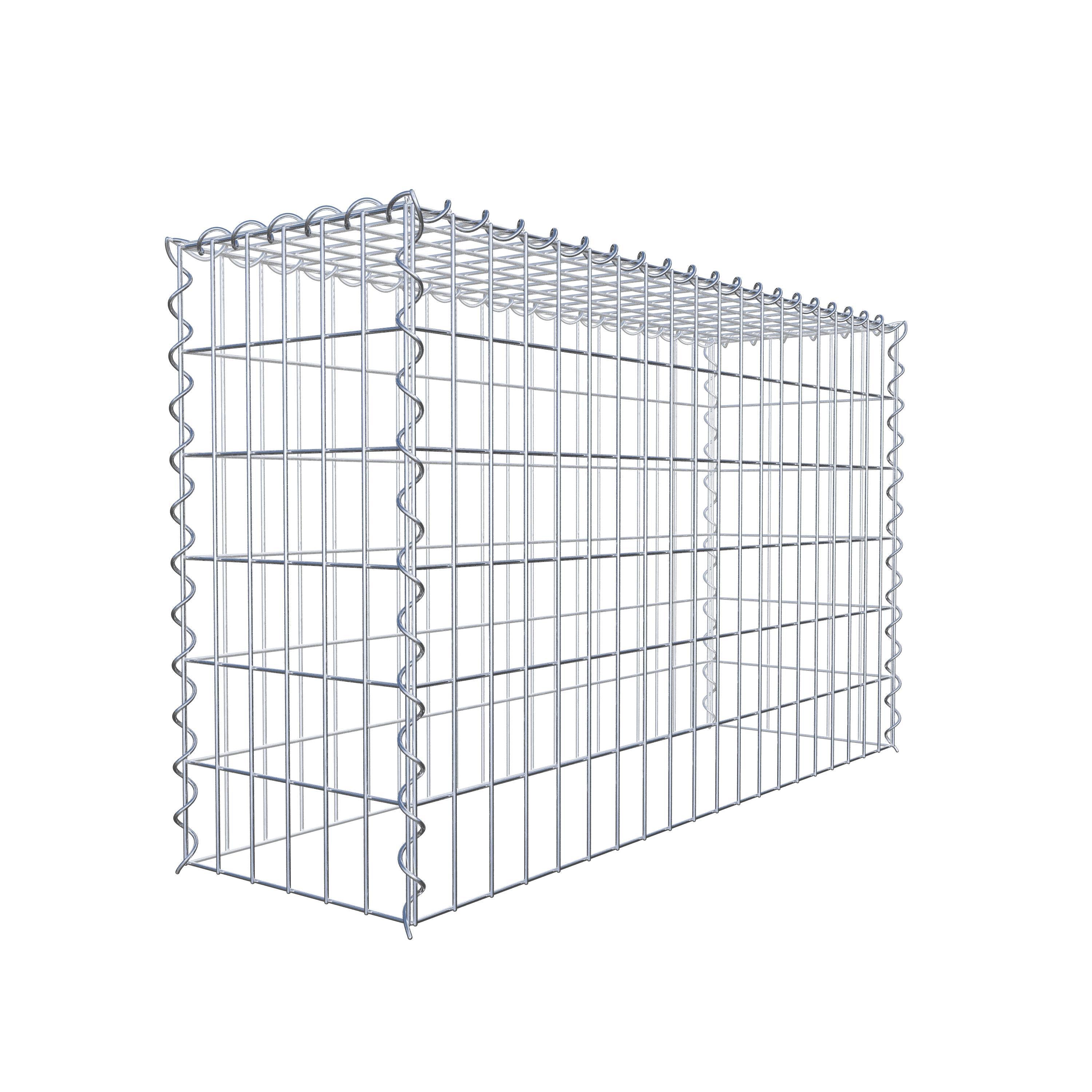 Gabião Tipo 3 100 cm x 60 cm x 30 cm (C x A x P), malhagem 5 cm x 10 cm, espiral