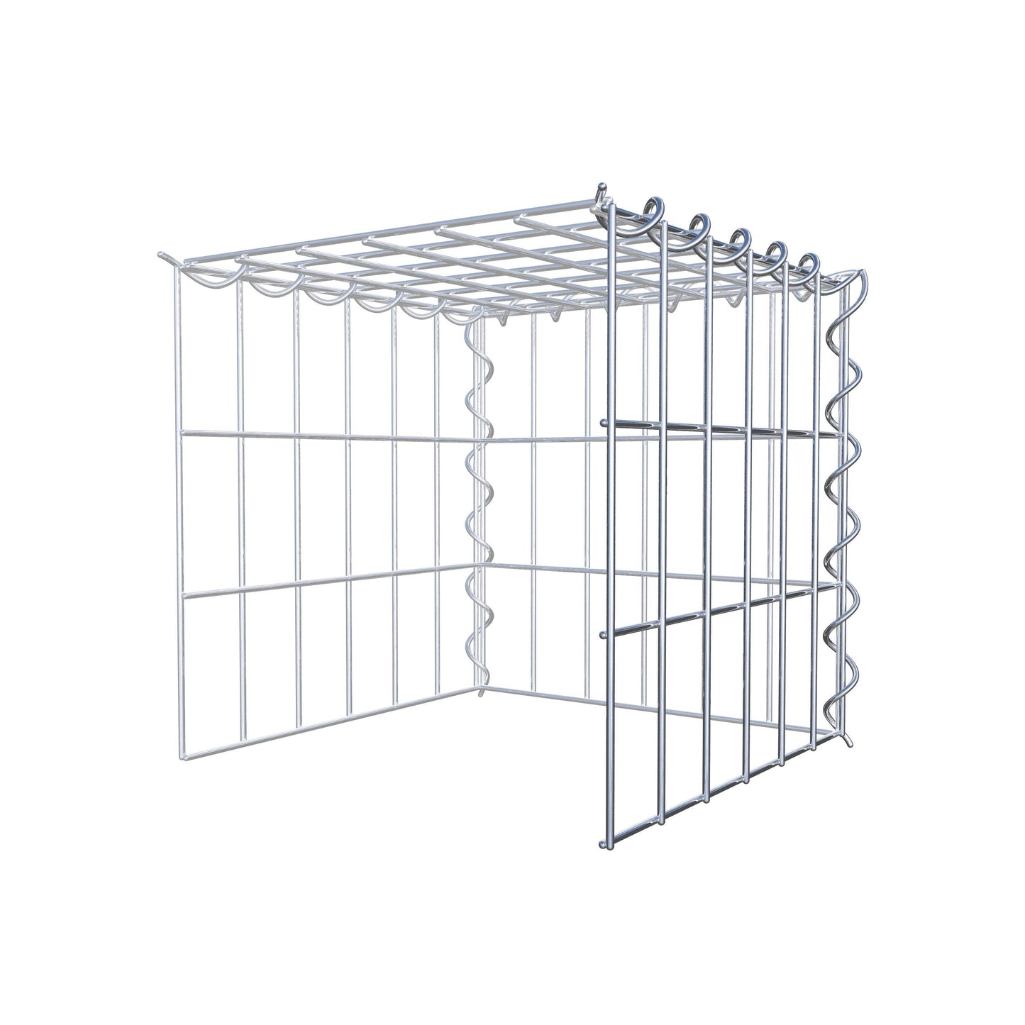 Gavión adulto tipo 4 30 cm x 30 cm x 30 cm (largo x alto x profundidad), tamaño de malla 5 cm x 10 cm, espiral